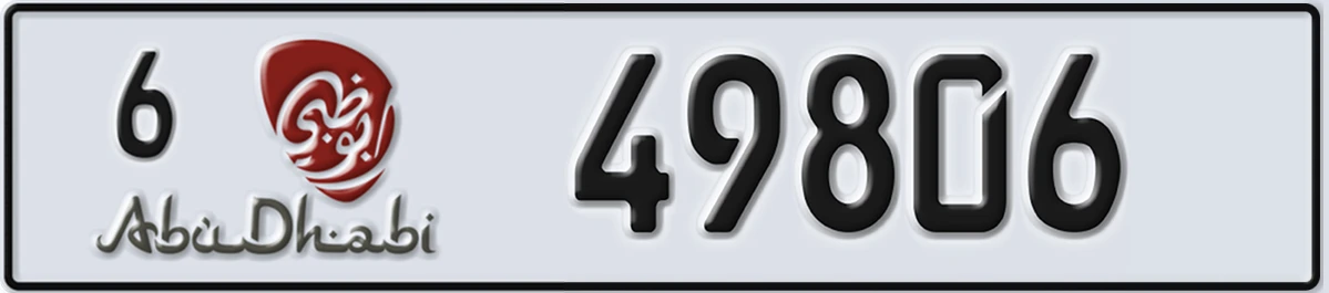 UAE License Plate Abu Dhabi 6 49806