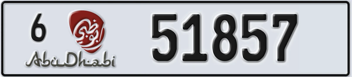 UAE License Plate Abu Dhabi 6 51857