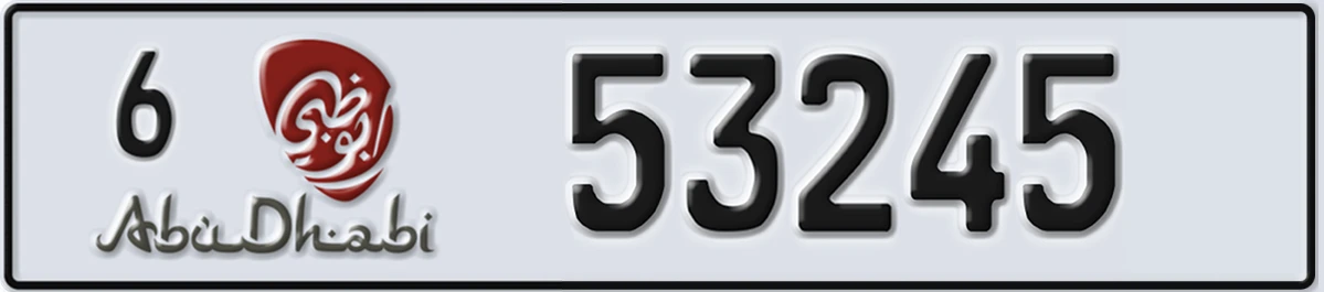 UAE License Plate Abu Dhabi 6 53245
