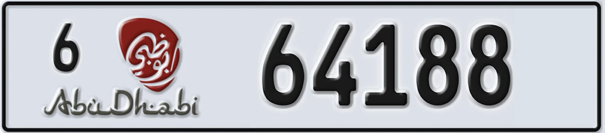 UAE License Plate Abu Dhabi 6 64188