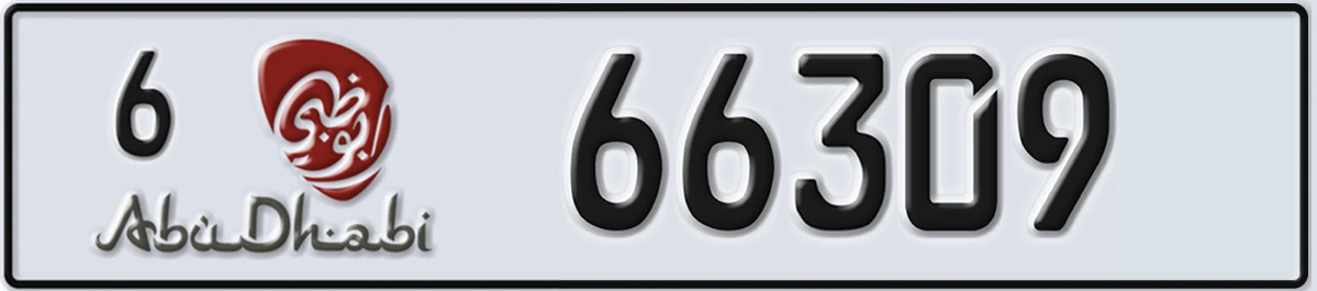UAE License Plate Abu Dhabi 6 66309