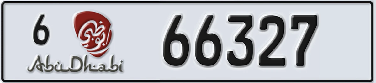 UAE License Plate Abu Dhabi 6 66327