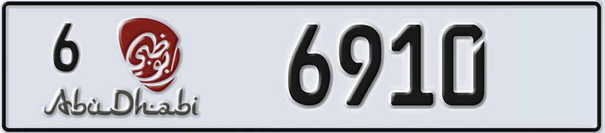 UAE License Plate Abu Dhabi 6 6910