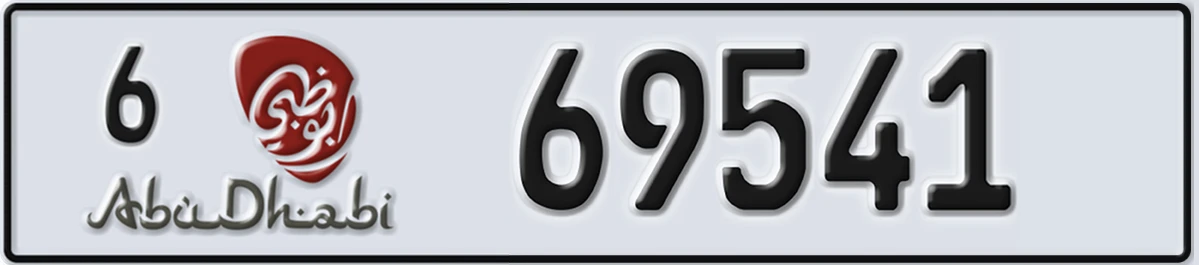 UAE License Plate Abu Dhabi 6 69541