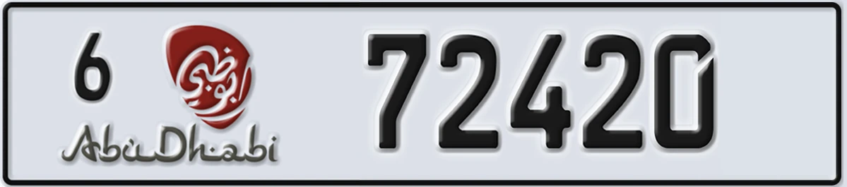 UAE License Plate Abu Dhabi 6 72420
