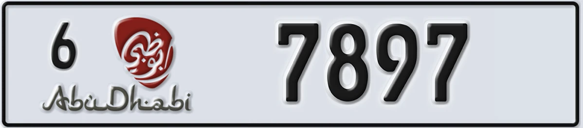 UAE License Plate Abu Dhabi 6 7897