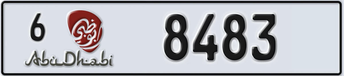 UAE License Plate Abu Dhabi 6 8483