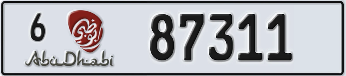 UAE License Plate Abu Dhabi 6 87311
