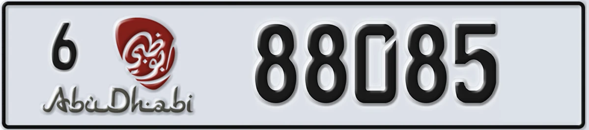 UAE License Plate Abu Dhabi 6 88085