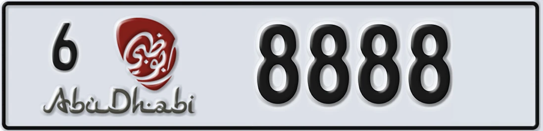 UAE License Plate Abu Dhabi 6 88X88