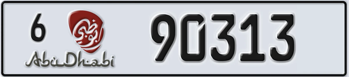 UAE License Plate Abu Dhabi 6 90313