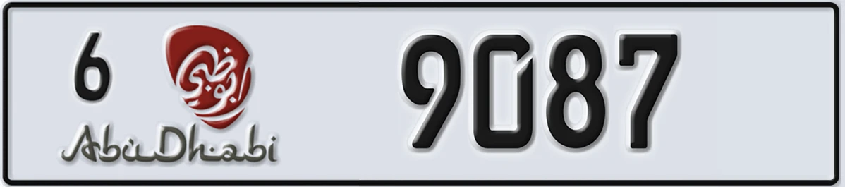 UAE License Plate Abu Dhabi 6 9087