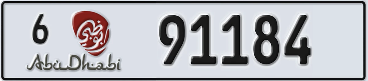 UAE License Plate Abu Dhabi 6 91184