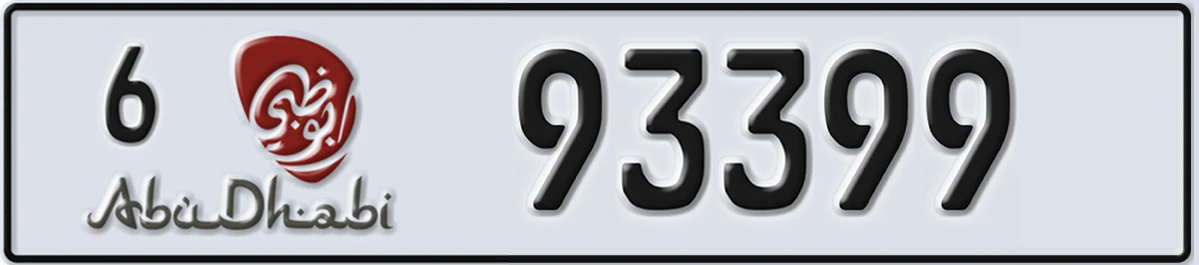 UAE License Plate Abu Dhabi 6 93399