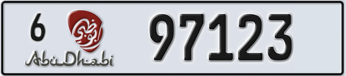 UAE License Plate Abu Dhabi 6 97123