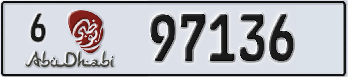 UAE License Plate Abu Dhabi 6 97136
