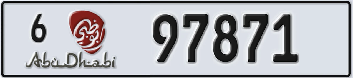 UAE License Plate Abu Dhabi 6 97871