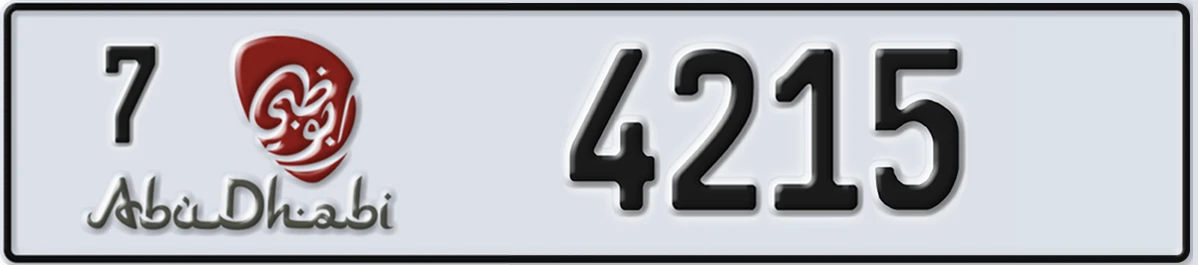 UAE License Plate Abu Dhabi 7 4215