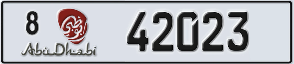 UAE License Plate Abu Dhabi 8 42023