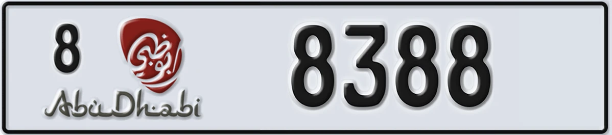 UAE License Plate Abu Dhabi 8 8388
