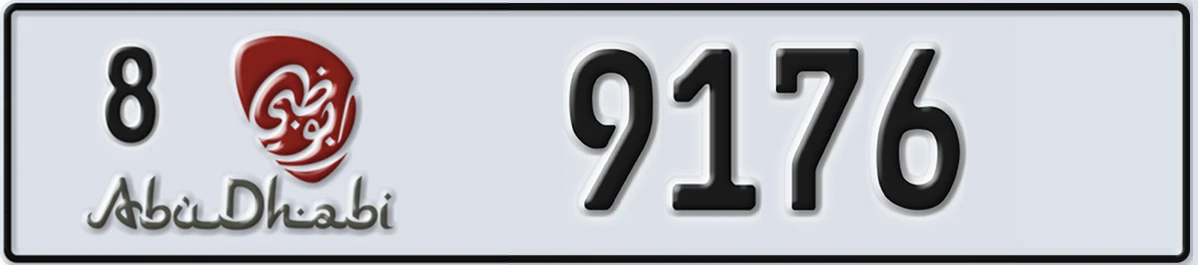 UAE License Plate Abu Dhabi 8 9176