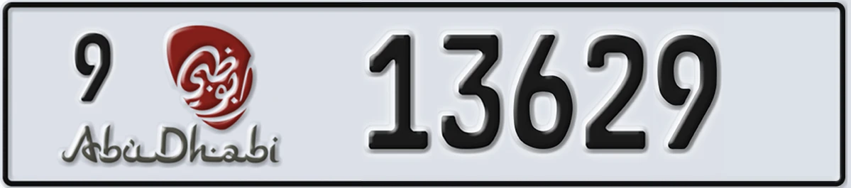UAE License Plate Abu Dhabi 9 13629