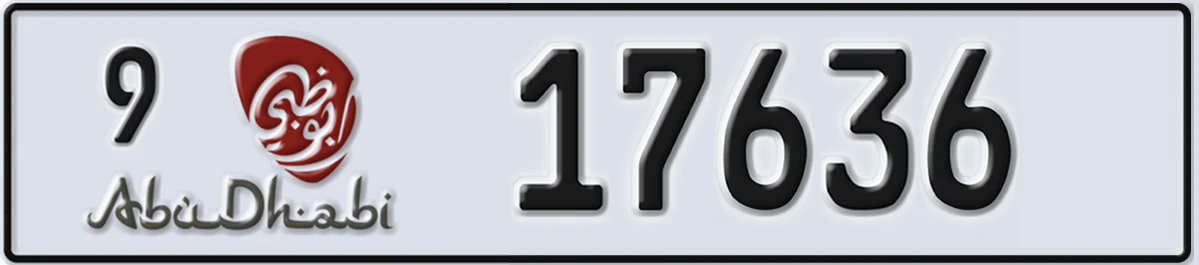 UAE License Plate Abu Dhabi 9 17636