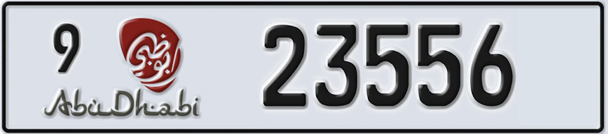 UAE License Plate Abu Dhabi 9 23556