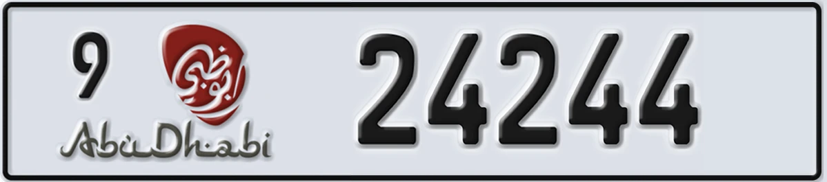 UAE License Plate Abu Dhabi 9 24244