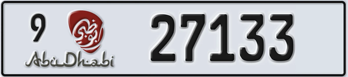 UAE License Plate Abu Dhabi 9 27133