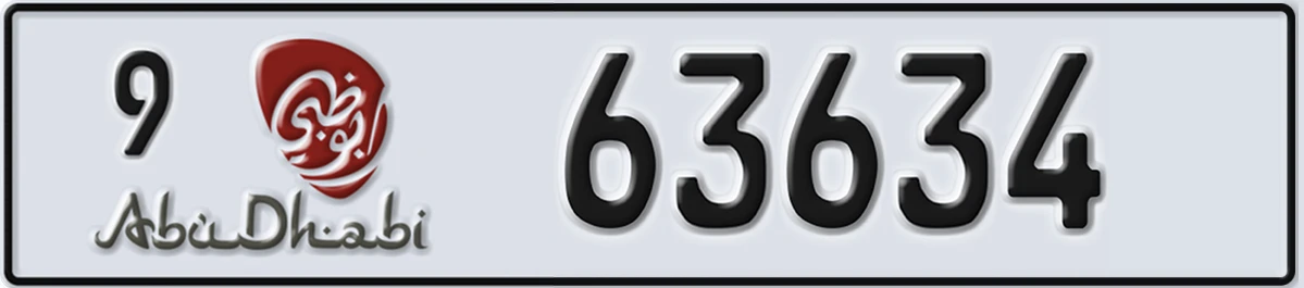 UAE License Plate Abu Dhabi 9 63634