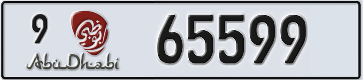 UAE License Plate Abu Dhabi 9 65599