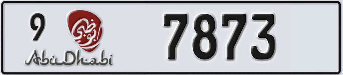 UAE License Plate Abu Dhabi 9 7873