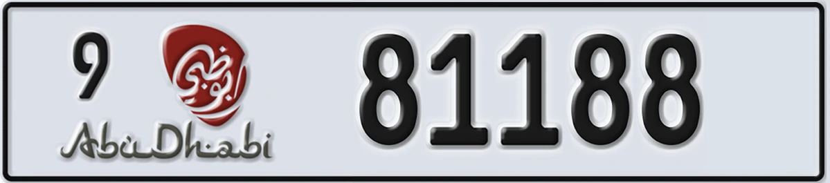 UAE License Plate Abu Dhabi 9 81188