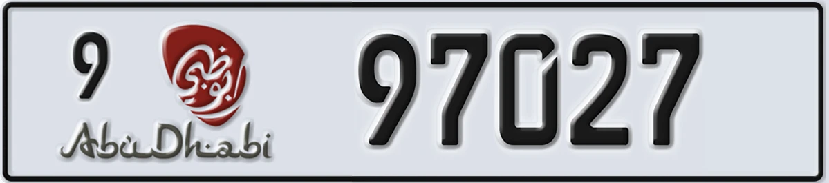UAE License Plate Abu Dhabi 9 97027