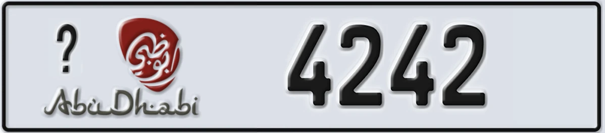 UAE License Plate Abu Dhabi @ 4242