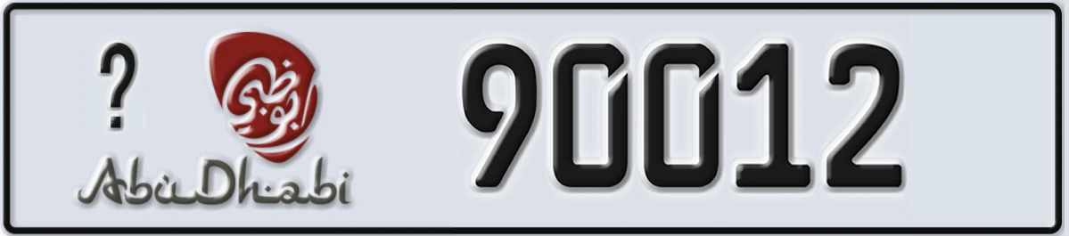 UAE License Plate Abu Dhabi @ 90012