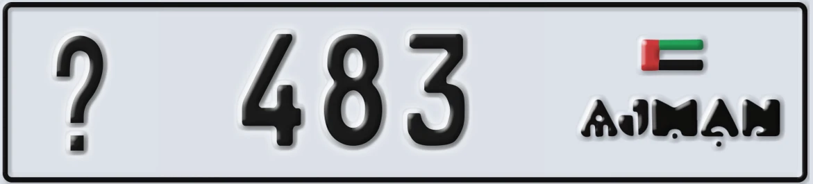 UAE License Plate Ajman @ 483