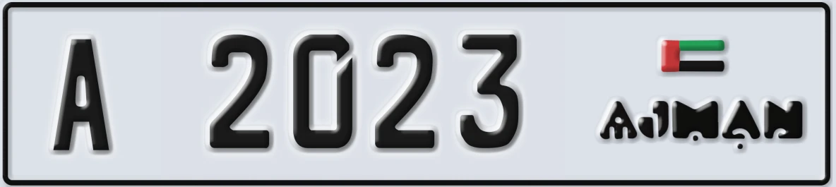 UAE License Plate Ajman A 2023