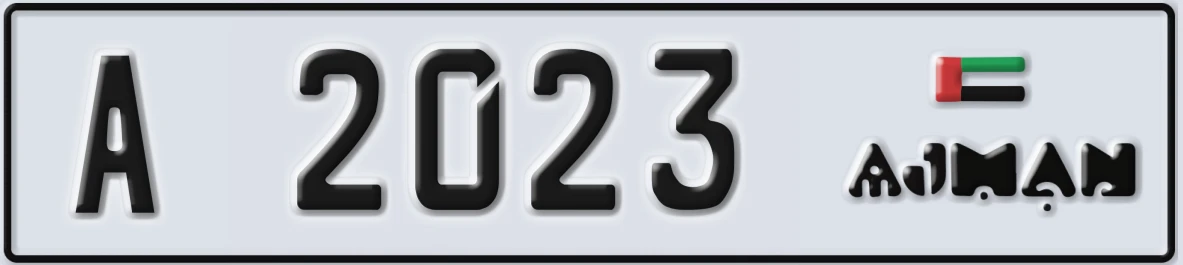 UAE License Plate Ajman A 2023