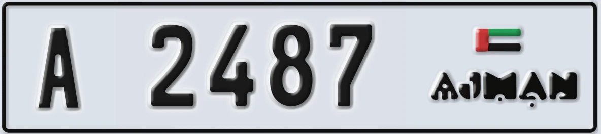 UAE License Plate Ajman A 2487