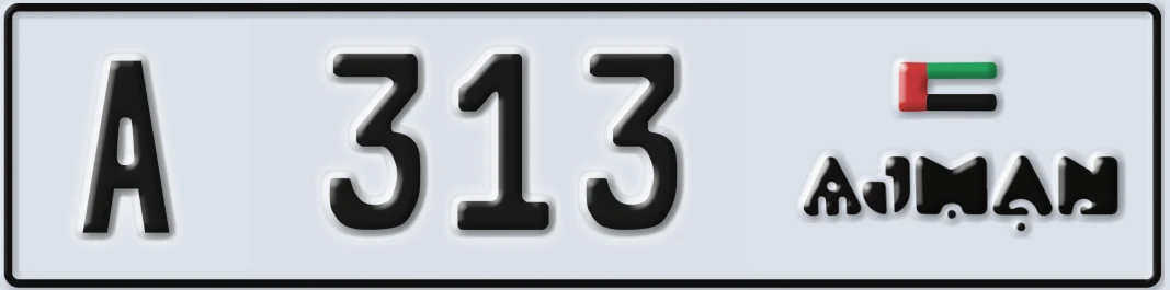 UAE License Plate Ajman A 31X3