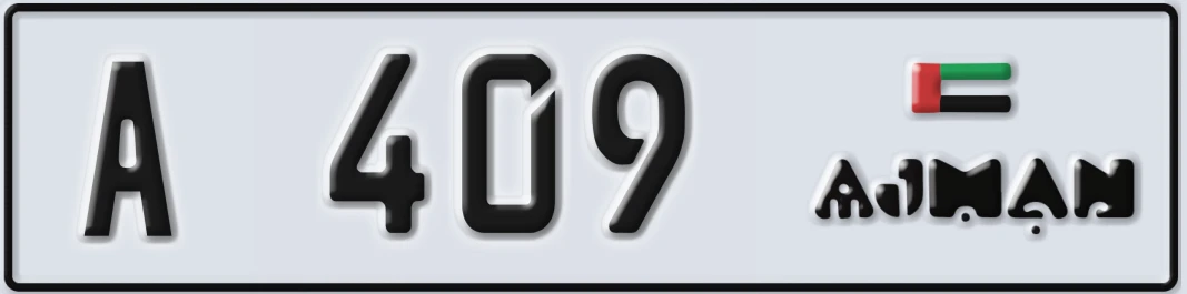 UAE License Plate Ajman A 4X09