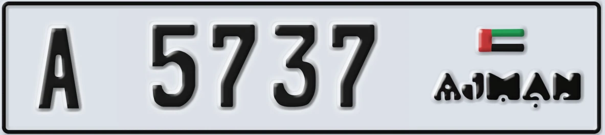 UAE License Plate Ajman A 5737