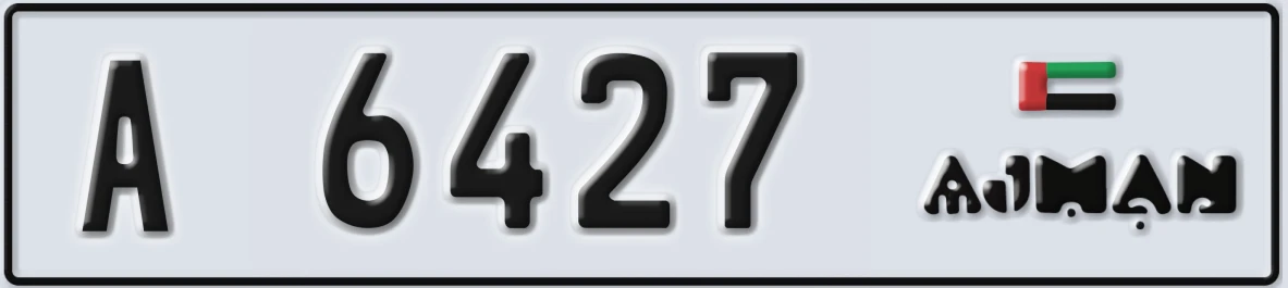 UAE License Plate Ajman A 6427