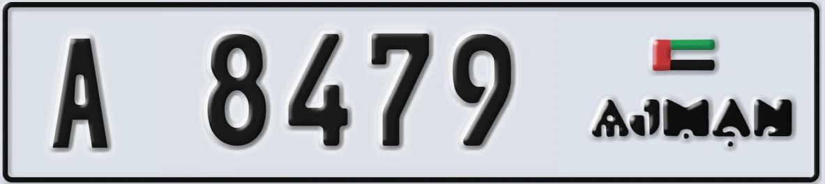UAE License Plate Ajman A 8479