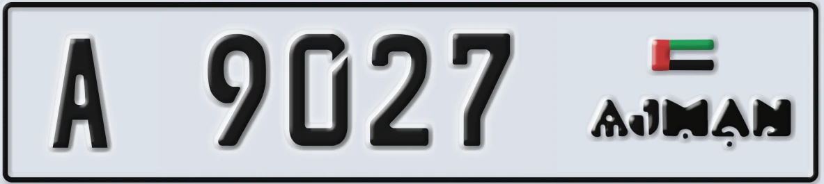 UAE License Plate Ajman A 9027