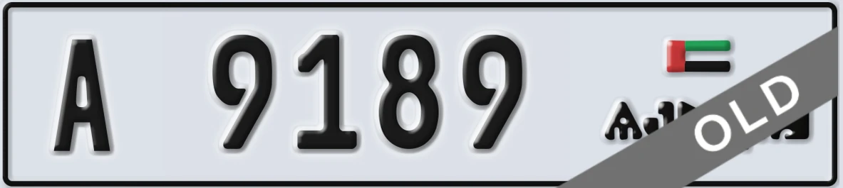 UAE License Plate Ajman A 9189