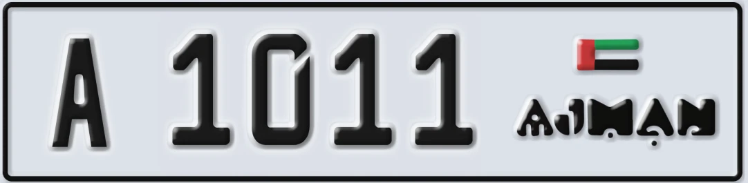 UAE License Plate Ajman A Z1011