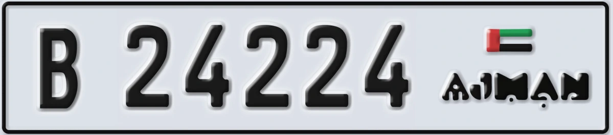UAE License Plate Ajman B 24224